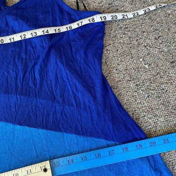 Calvin Klein MaxiDress Jersey Tank Sleeveless Asymmetrical Color Block Lady M-L - Picture 2 of 8